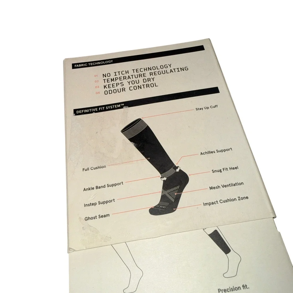 NEW Le‎ Bent Snow Midweight Mens Small Socks Blue Merino Blend Over The Calf